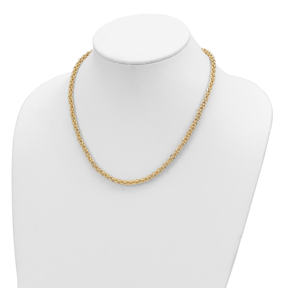 Collar Fancy Link Pulido de 14K