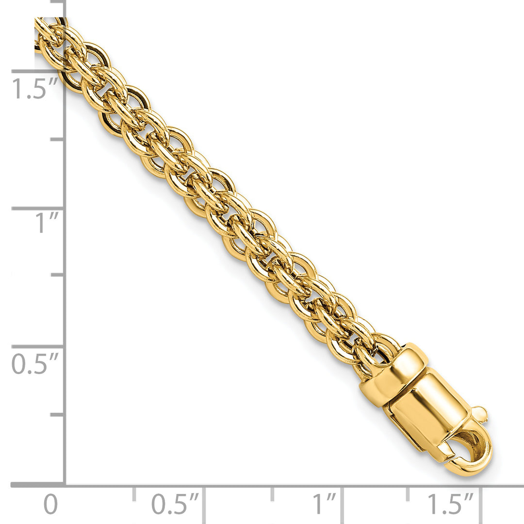 Pulsera Fancy Link de 14K Amarillo Pulido de 7.5 pulgadas