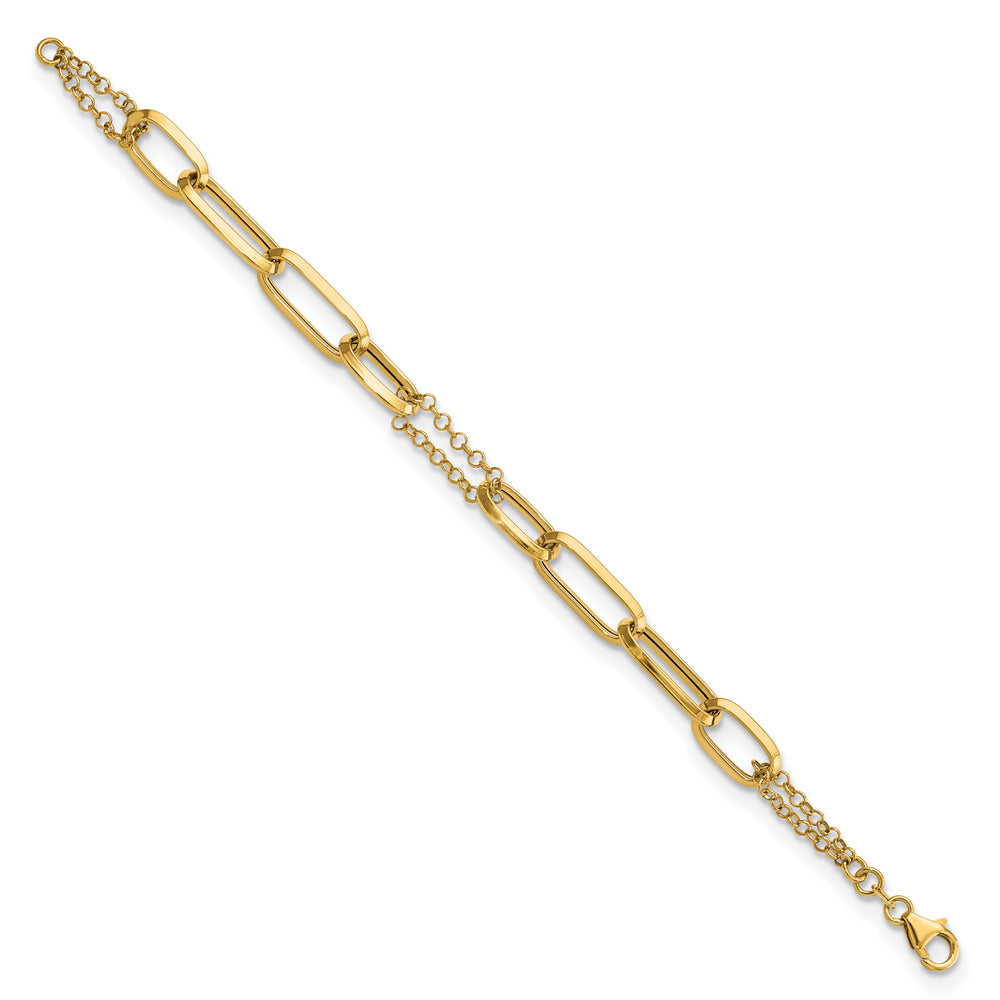 Pulsera Multi Link Pulido de 14K Amarillo