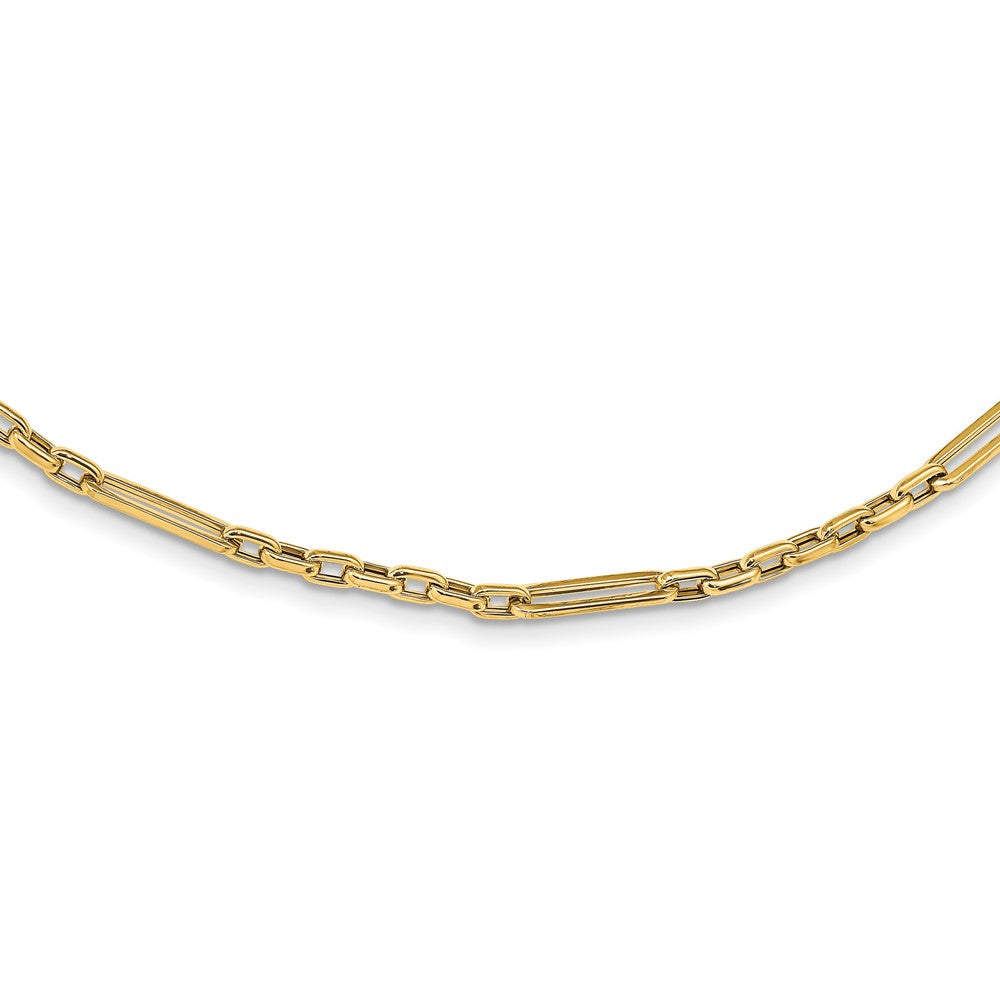 Collar de Oro 14K Pulido con Eslabones Elegantes