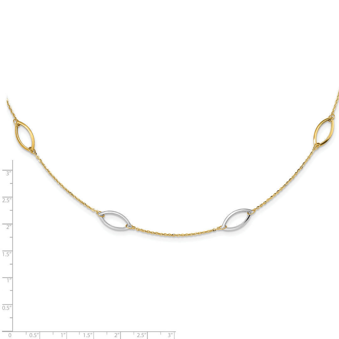 Collar Bicolor de Eslabones Fancy de 14K