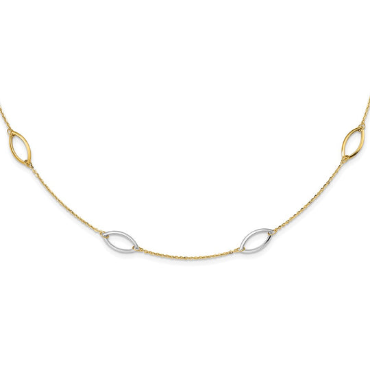 Collar Bicolor de Eslabones Fancy de 14K