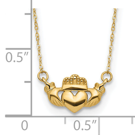 Collar Claddagh Pulido de 14K