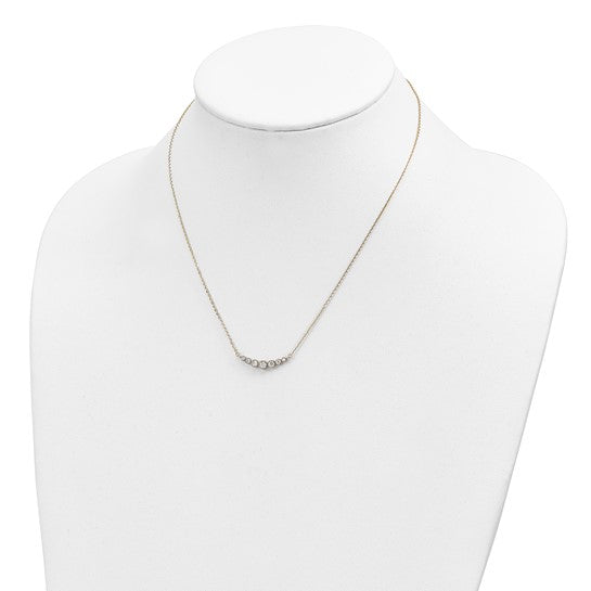 Collar Graduado Redondo Pulido con CZ de 14K