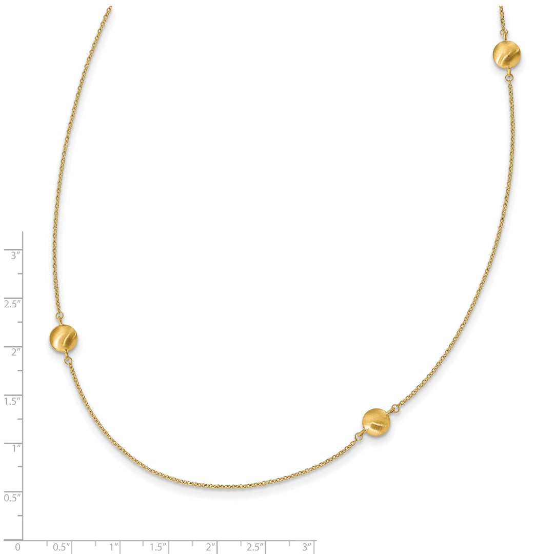 Collar de Oro Amarillo de 14K con Enlaces Elegantes y Pulidos de 36 Pulgadas (8 Elementos)