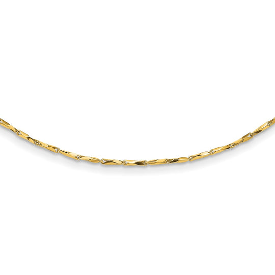 Collar de Enlace Elegante 14K Pulido de 17"