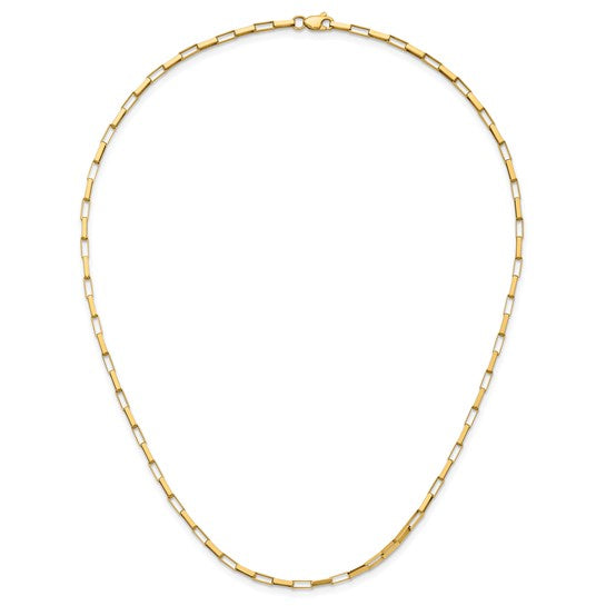 Collar de Oro Amarillo de 14K con Enlaces Cuadrados Elegantes - 17 Pulgadas