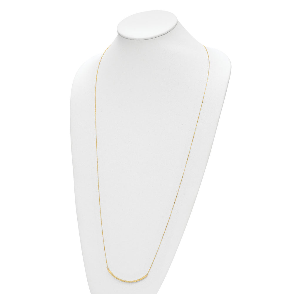 Collar Ajustable de Hasta 33 Pulgadas en Oro de 14K Tricolor con Barra Curva