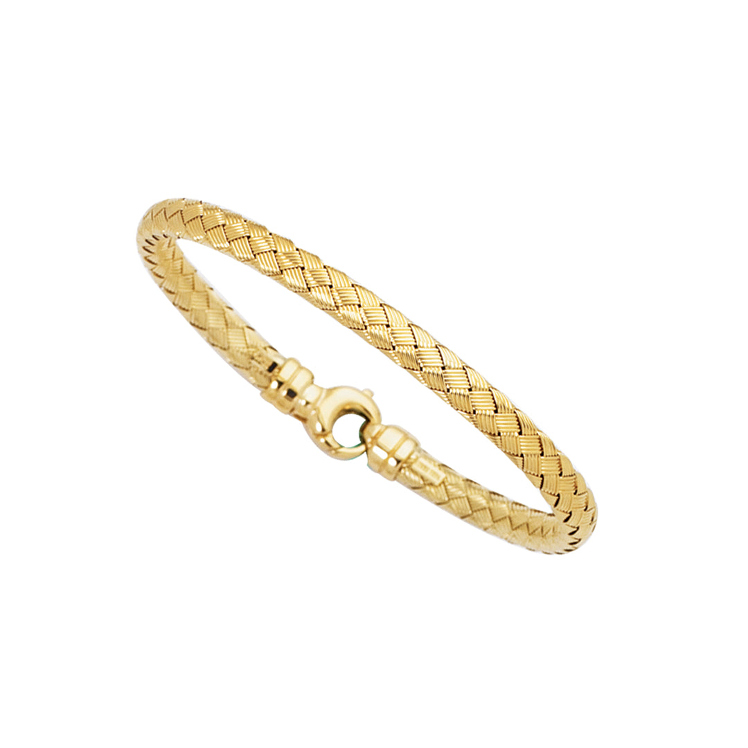 Brazalete Tejido Mediano de Oro Amarillo de 14k