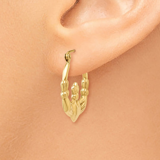 Aretes Tipo Argolla Claddagh Pulidos en Oro de 14k