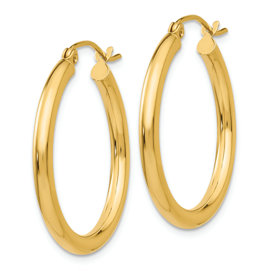 Pendientes de Aro Tubo Livianos Pulidos de Oro Amarillo de 14K de 2.5 mm