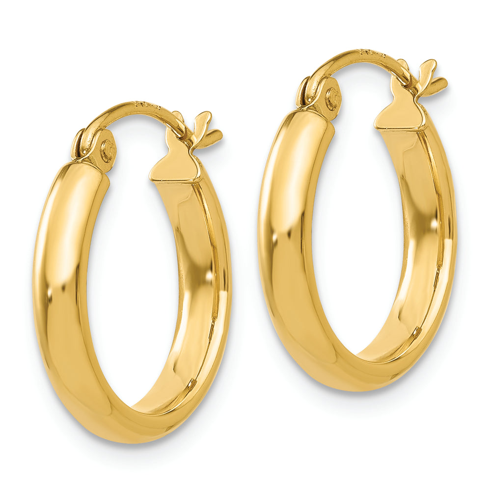 Aretes Aros Pulidos en Oro Amarillo de 14k