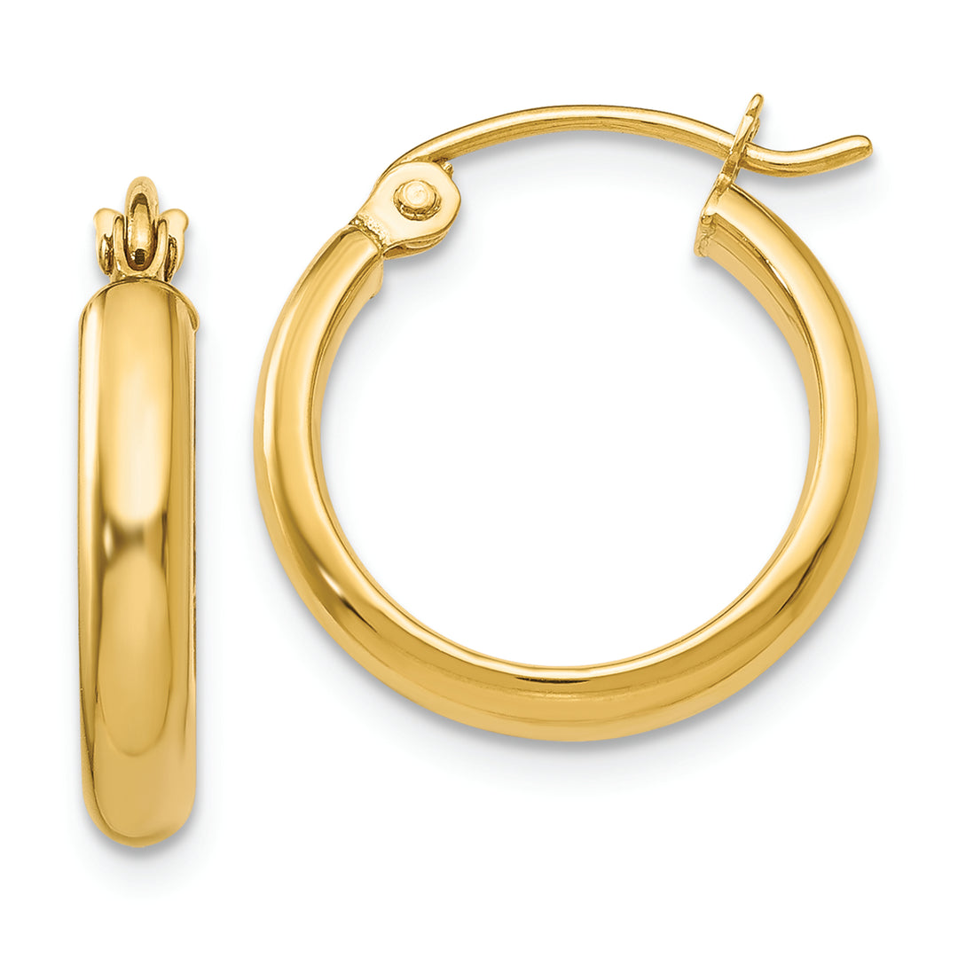 Aretes Aros Pulidos en Oro Amarillo de 14k