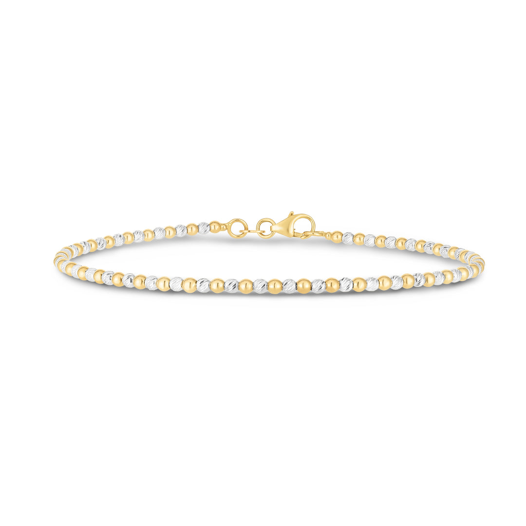 Pulsera de Cuentas Pallina en Oro Bicolor de 14k