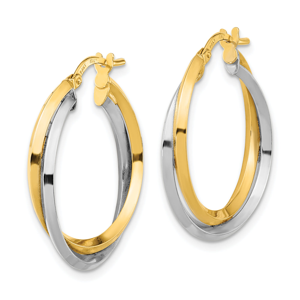 Aros Dobles Pulidos en Oro Bicolor de 14k