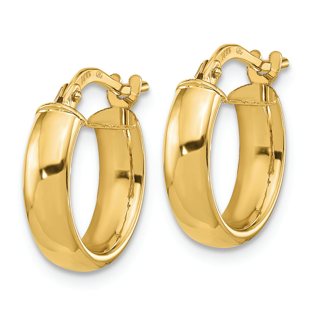 Pendientes de Aro Pulidos de Oro Amarillo de 14K de 3.7 mm