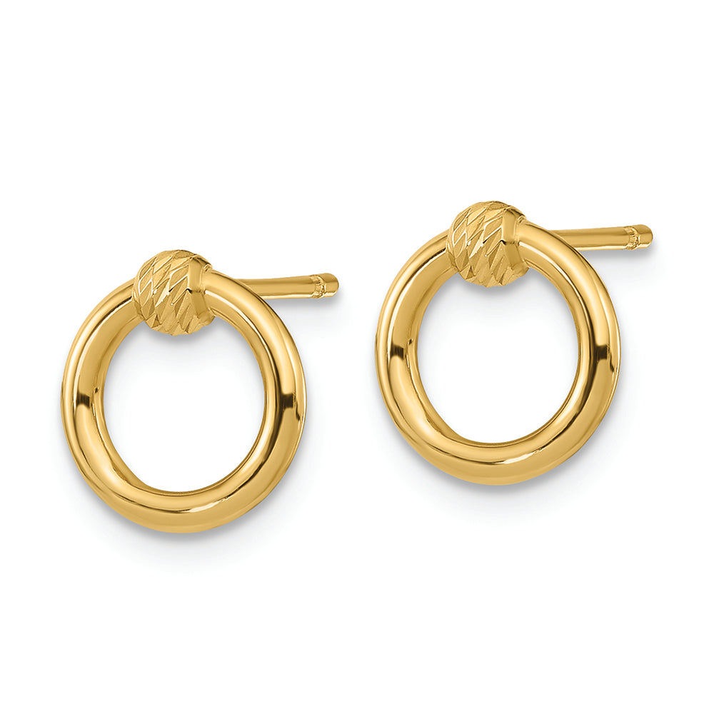 Pendientes de Círculo en Oro Amarillo de 14k