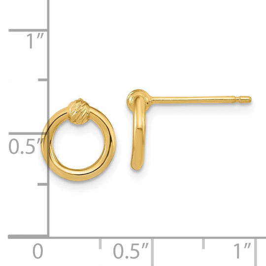 Pendientes de Círculo en Oro Amarillo de 14k