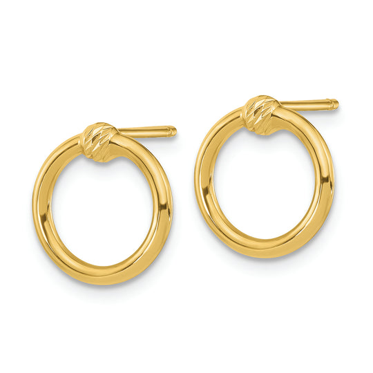 Pendientes de Post en Forma de Círculo en Oro Amarillo de 14k