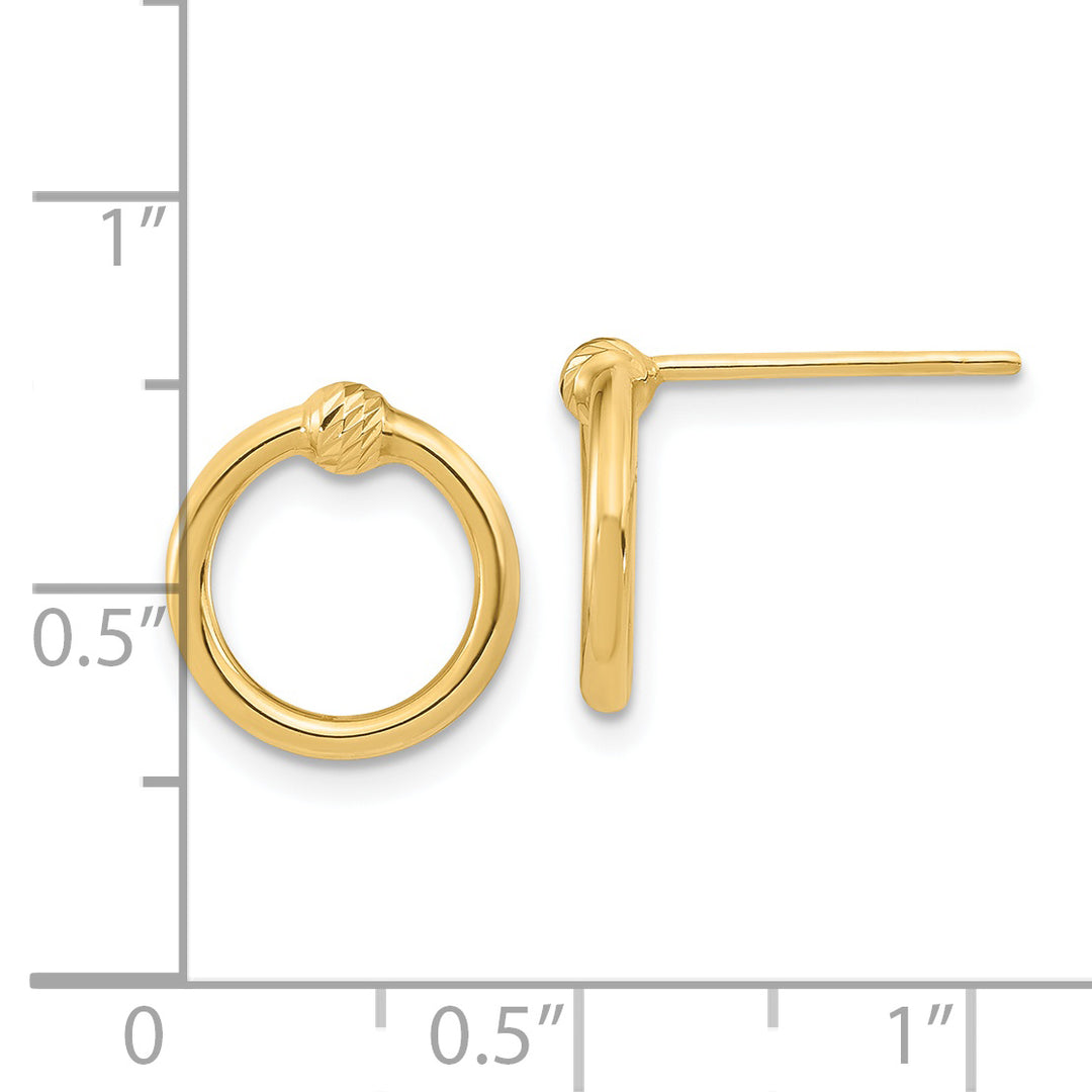 Pendientes de Post en Forma de Círculo en Oro Amarillo de 14k