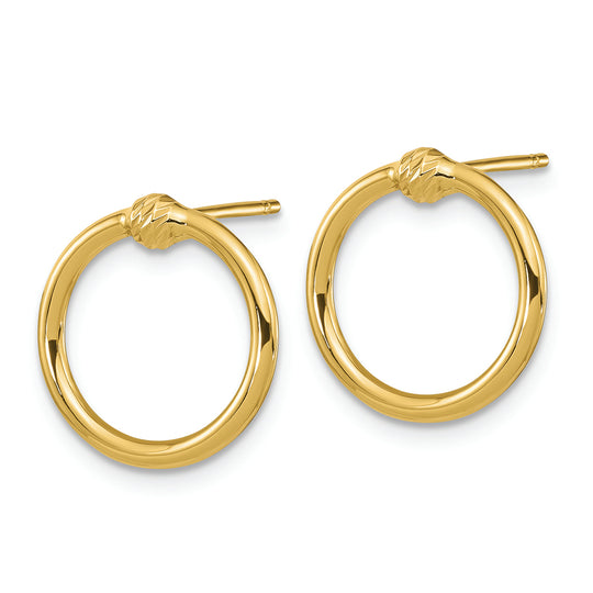 Pendientes de Post en Forma de Círculo en Oro Amarillo de 14k