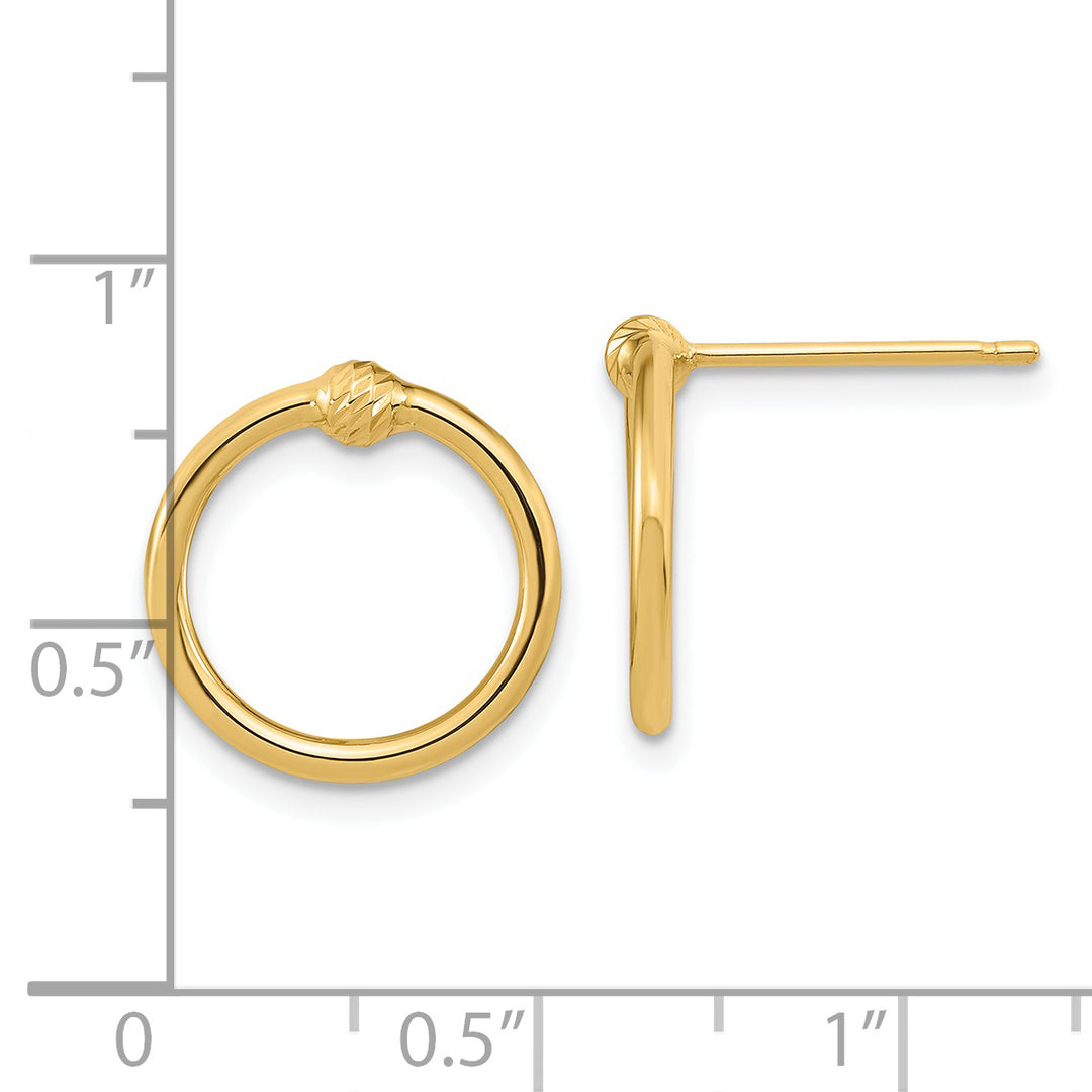 Pendientes de Post en Forma de Círculo en Oro Amarillo de 14k