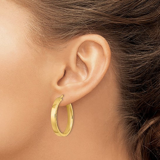 Pendientes de Aro Pulido en Oro Amarillo de 14K