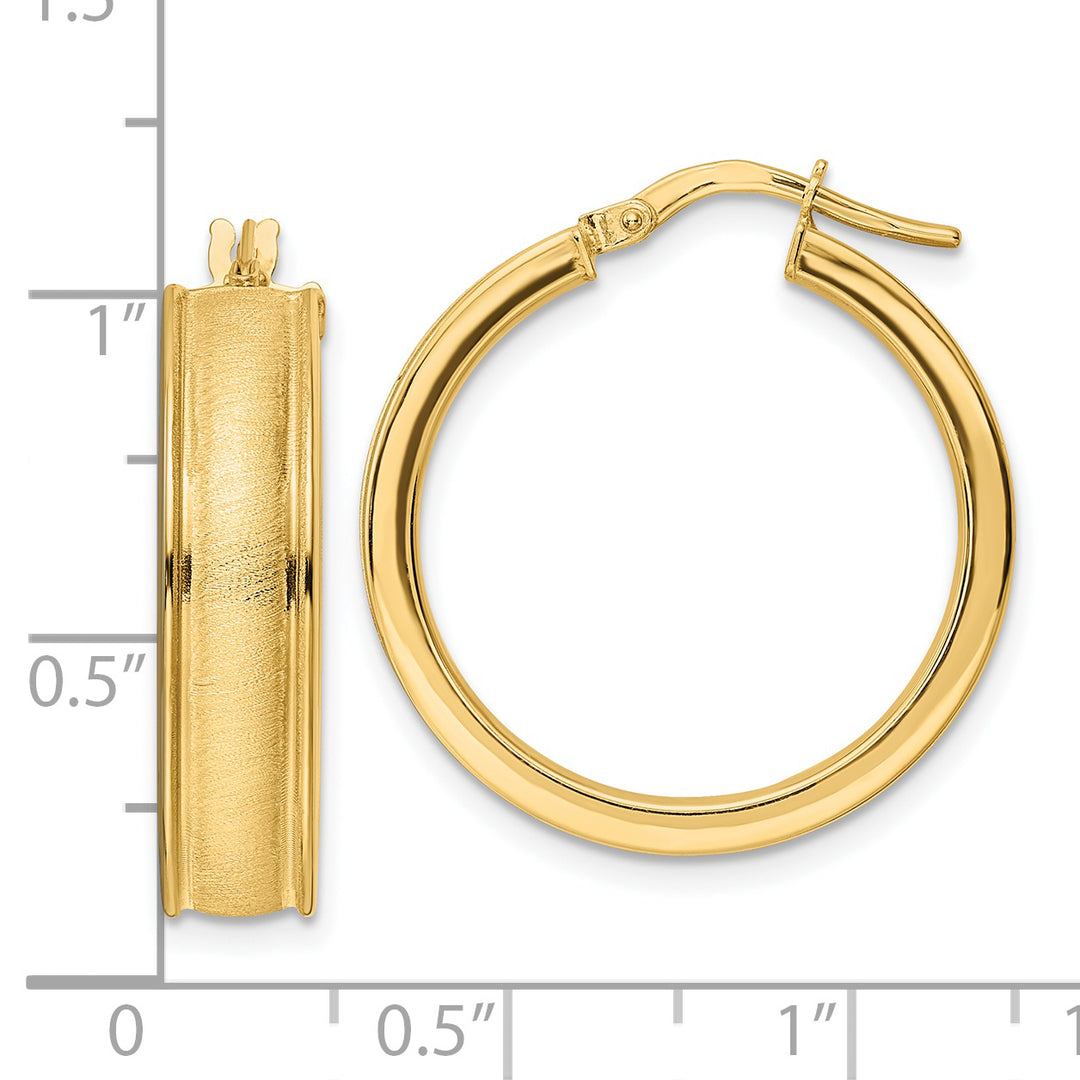 Pendientes de Aro Cepillados y Pulidos en Oro Amarillo de 14K