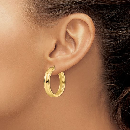 Pendientes de Aro Pulido en Oro Amarillo de 14K