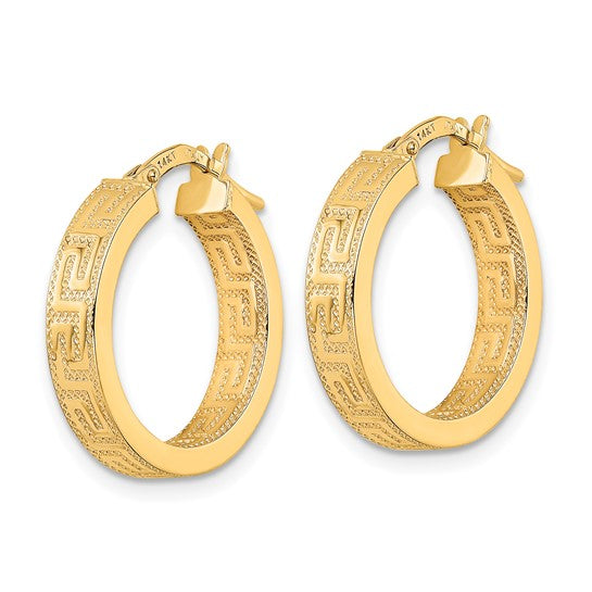 Pendientes de Aro Pulido en Oro Amarillo de 14K