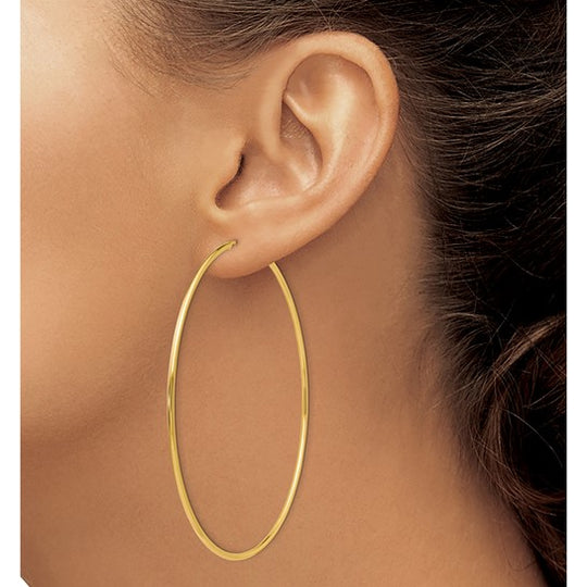 Pendientes de Aro Sin Fin en Oro Amarillo de 14K