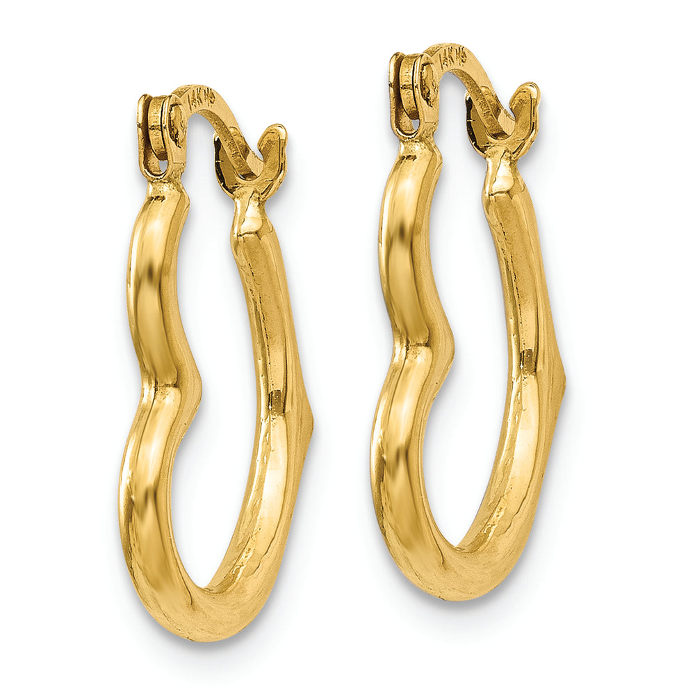 Pendientes de Aro Huecos en Forma de Corazón 14K Oro Amarillo