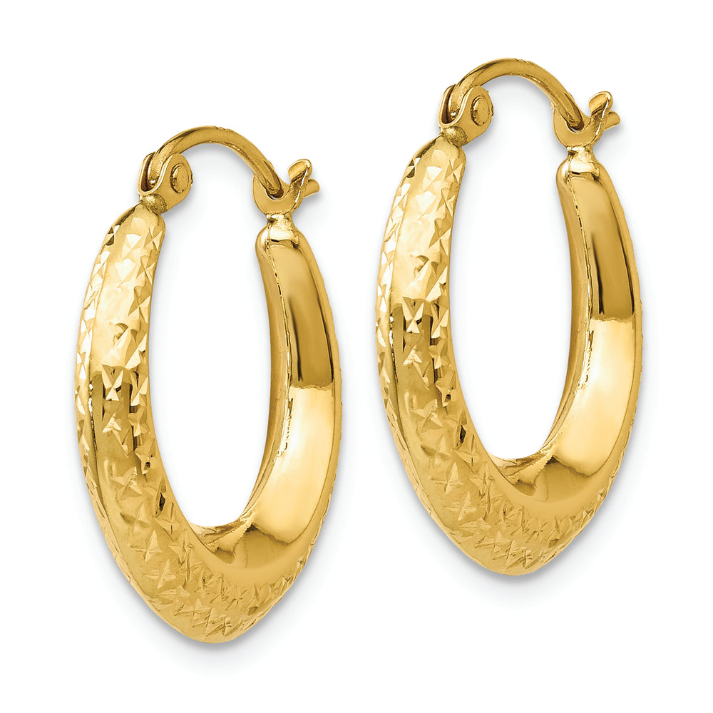 Pendientes de Aro Hueco Texturizado en Oro Amarillo de 14k