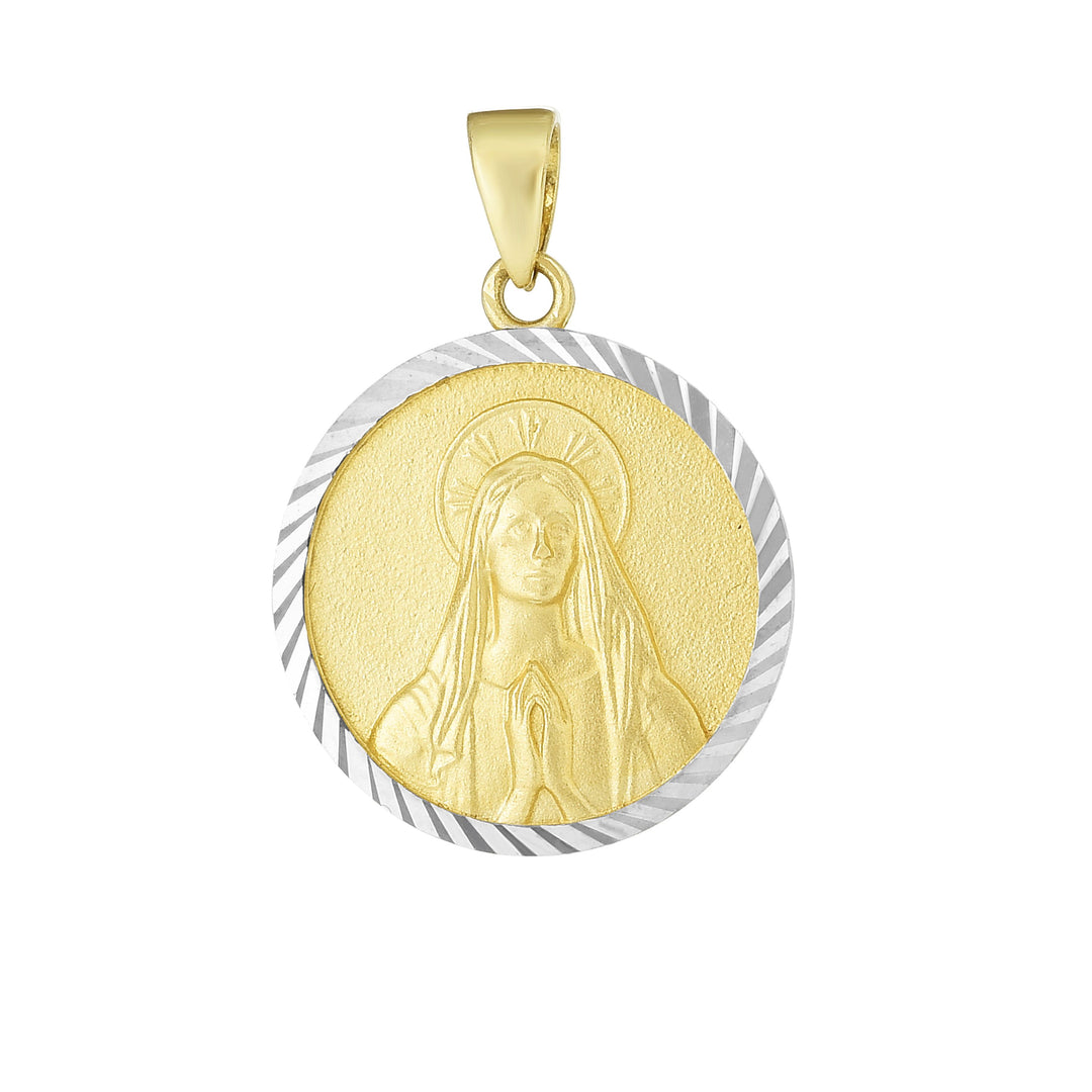 Medalla Religiosa María Santísima de Oro Bicolor de 14 Quilates