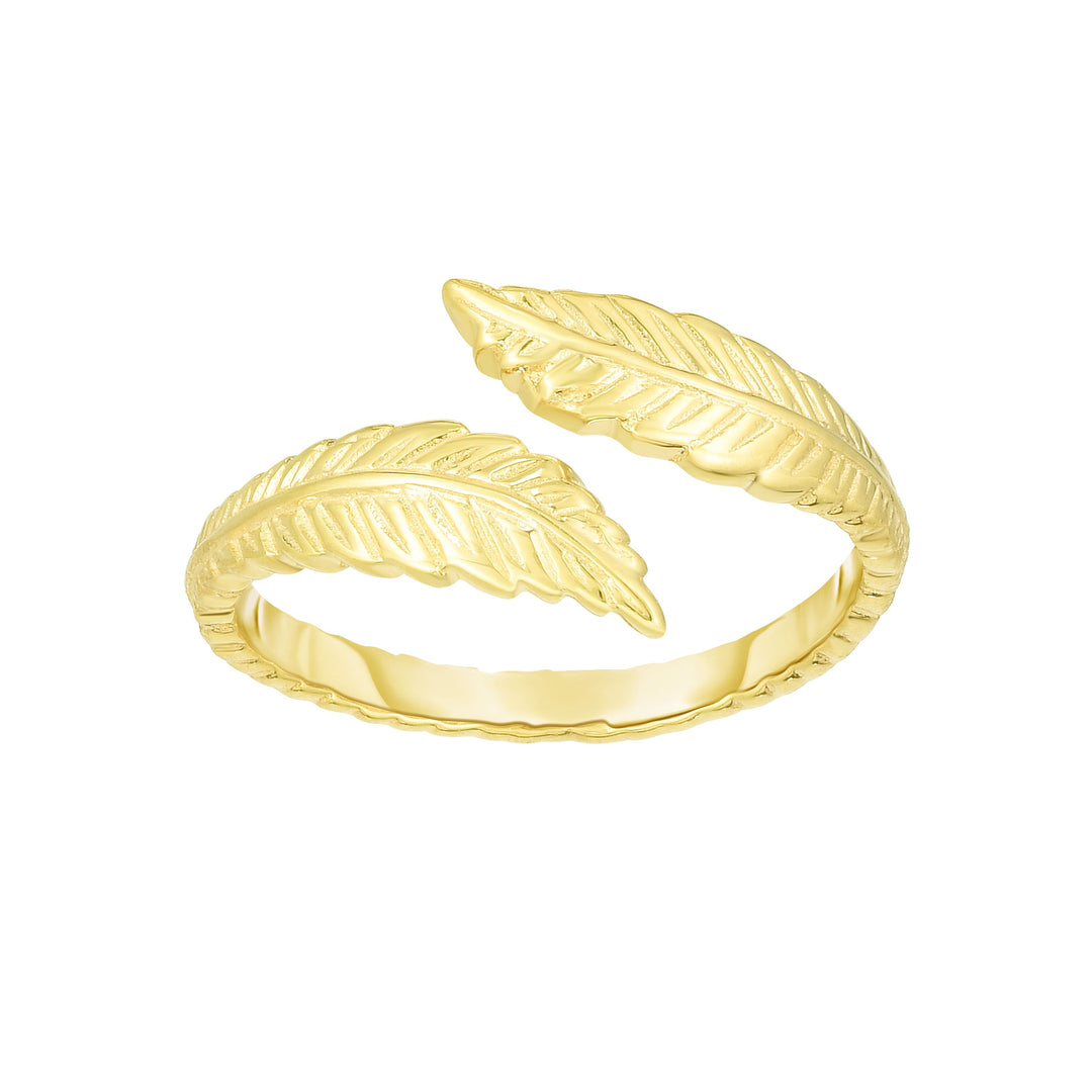 Anillo para Dedo del Pie con Derivación de Plumas en Oro de 14k