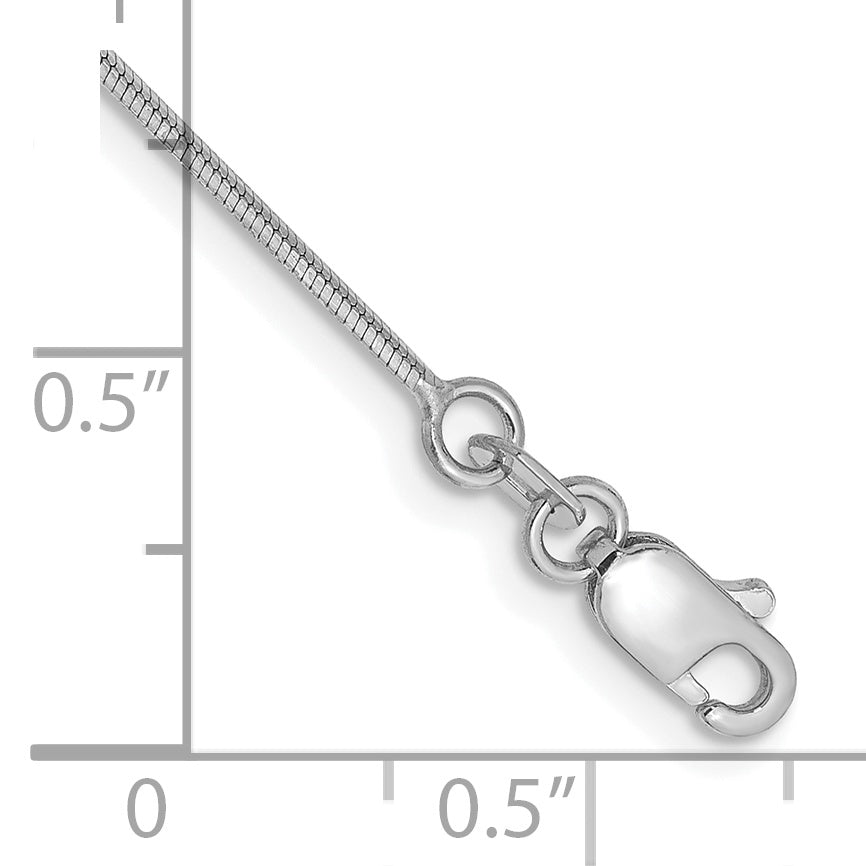 Tobillera con Cadena de Serpiente Octogonal de 14k WG de 0.8 mm