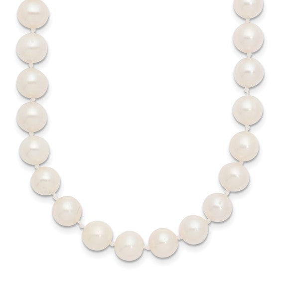 Collar de Oro Amarillo de 14k con Perlas Blancas Casi Redondas de Agua Dulce Cultivadas - 28 Pulgadas