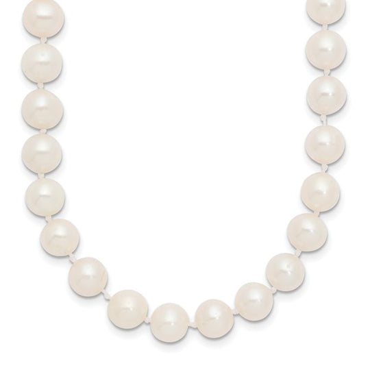 Collar de Oro Amarillo de 14k con Perlas Blancas Casi Redondas de Agua Dulce Cultivadas - 28 Pulgadas