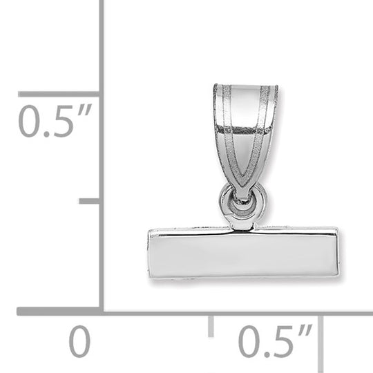 Colgante Pequeño Pulido en Oro Blanco de 14k