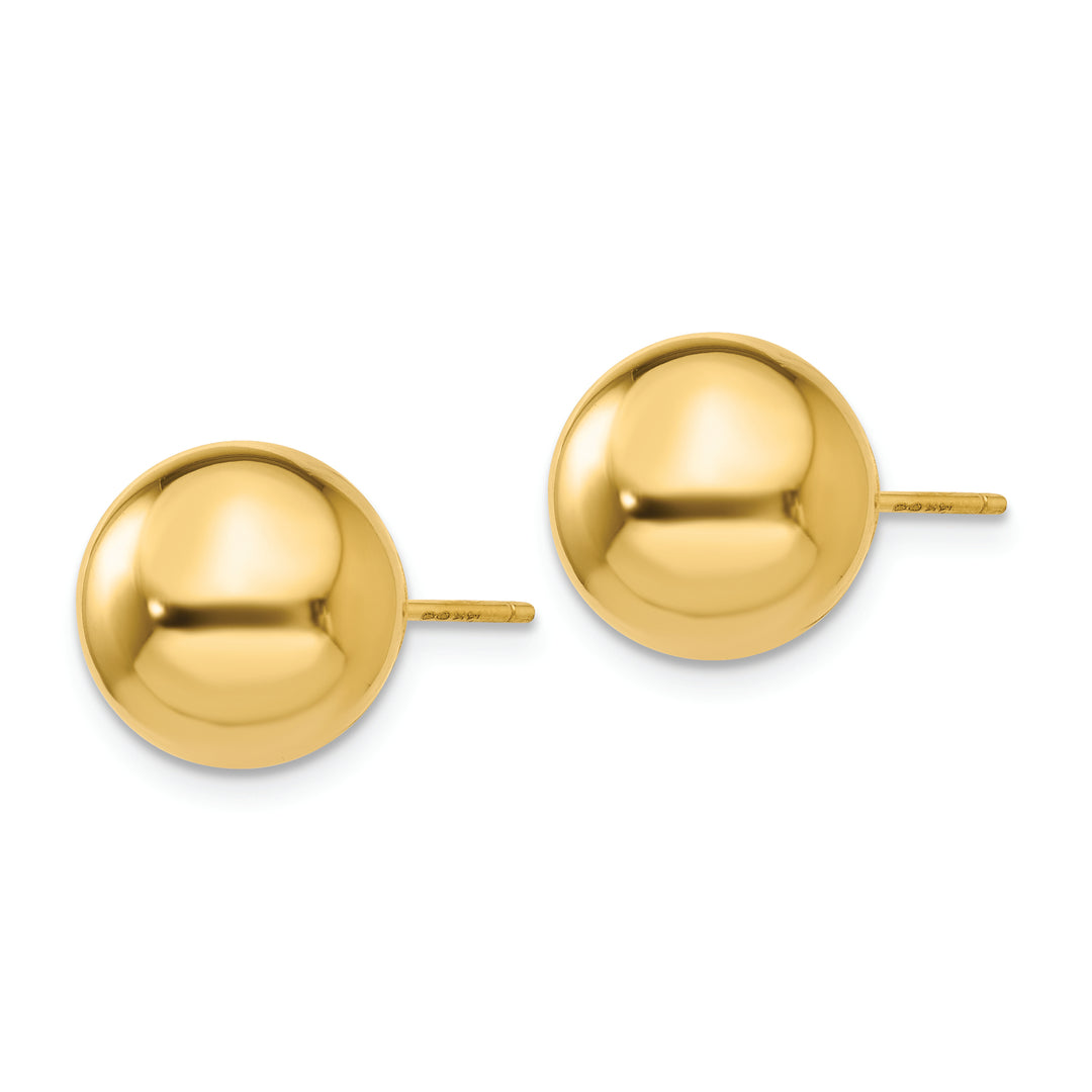 Pendientes de Post con Bola Pulida de 10 mm en Oro Amarillo de 14k