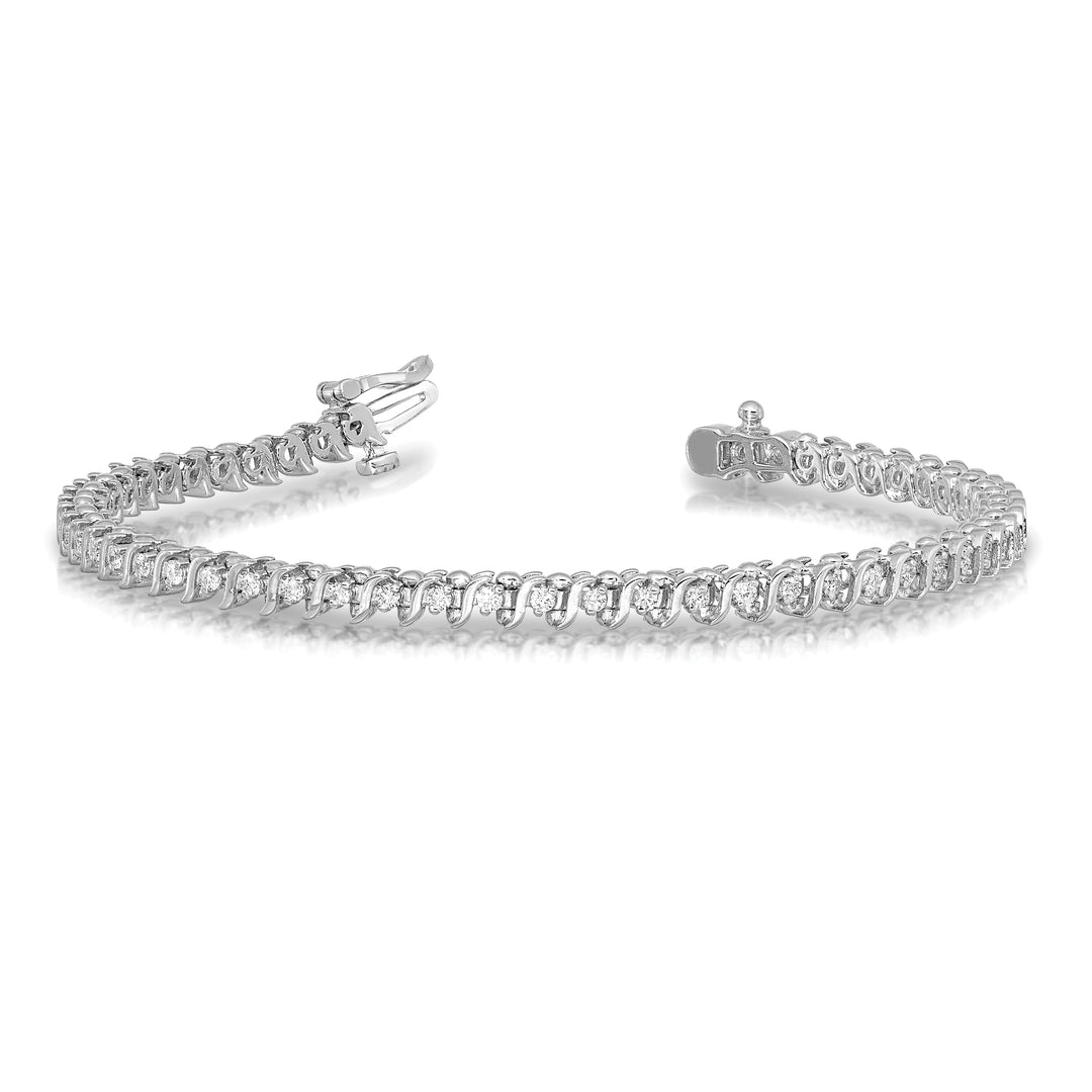 Pulsera Tennis de Diamantes en Oro Blanco 14K de 1.6mm