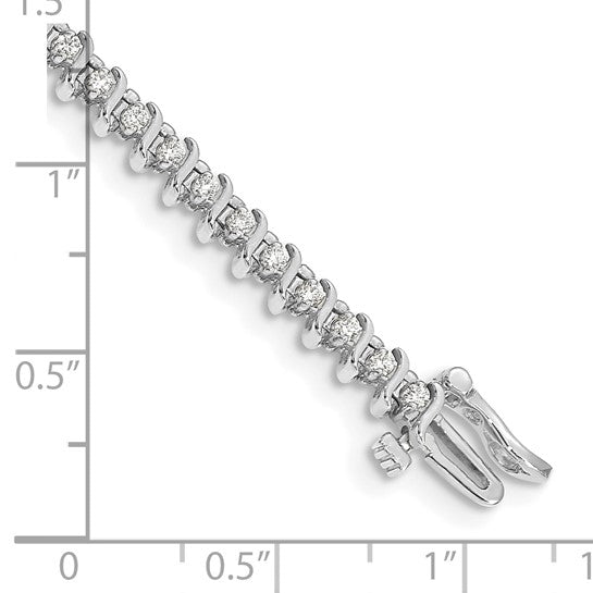 Pulsera Tennis de Diamantes en Oro Blanco 14K de 1.6mm