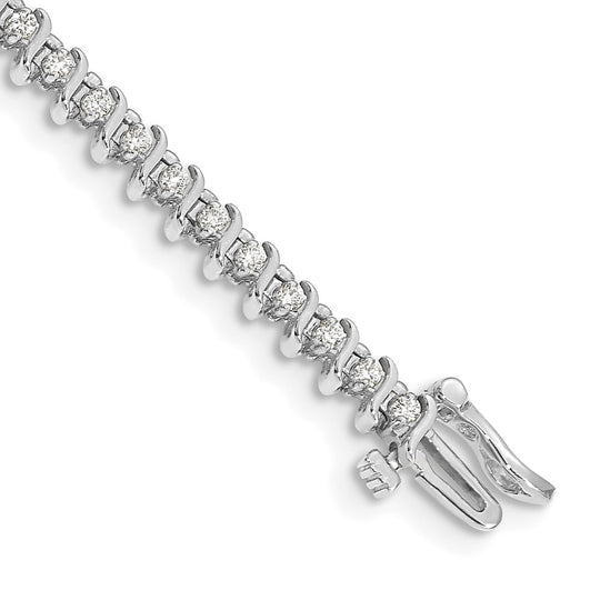 Pulsera Tennis de Diamantes en Oro Blanco 14K de 1.6mm