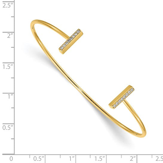 Pulsera Cuff 14k Oro Amarillo con Diamantes