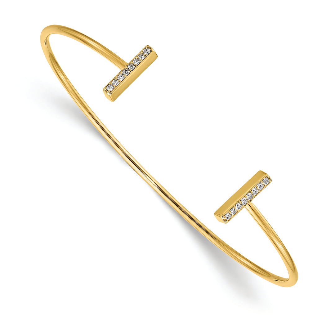 Pulsera Cuff 14k Oro Amarillo con Diamantes