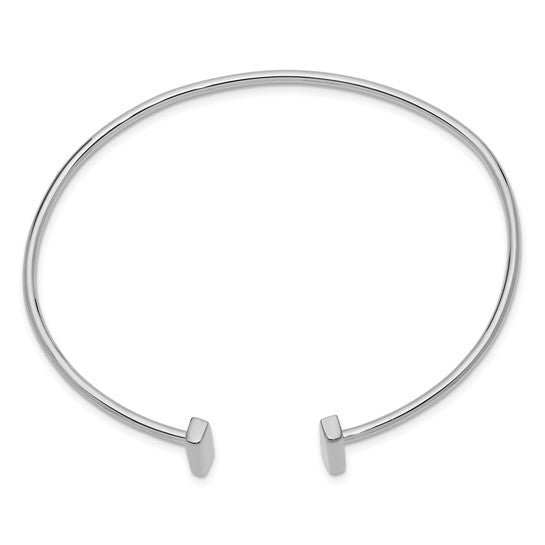 Brazalete Bangle de Oro Blanco Flexible de 14K