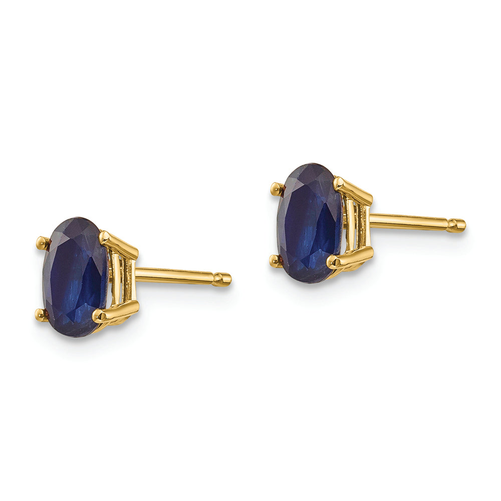 Pendientes de Oro Amarillo de 14k con Zafiros - Septiembre