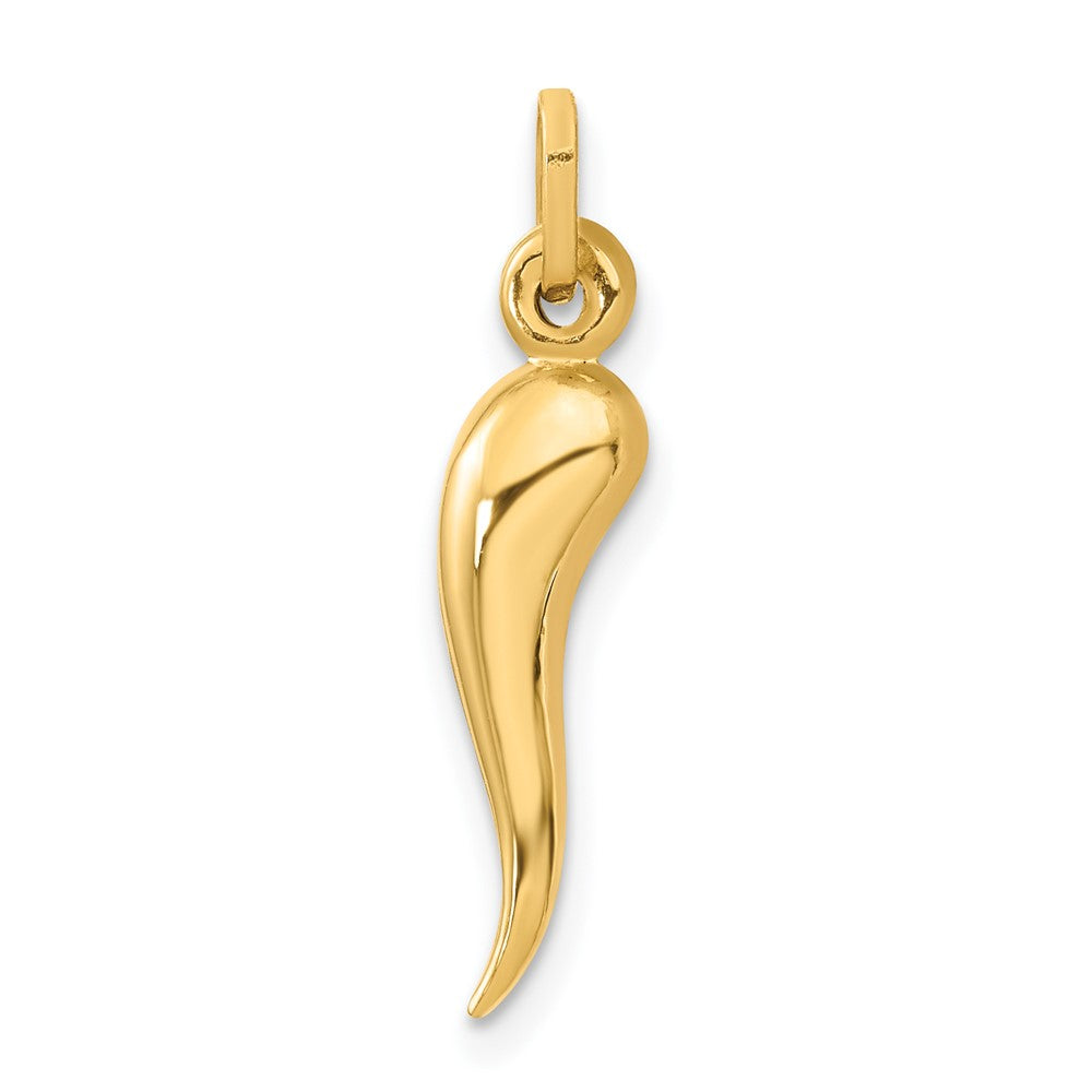 Colgante Cuerno Italiano 3D en 14K