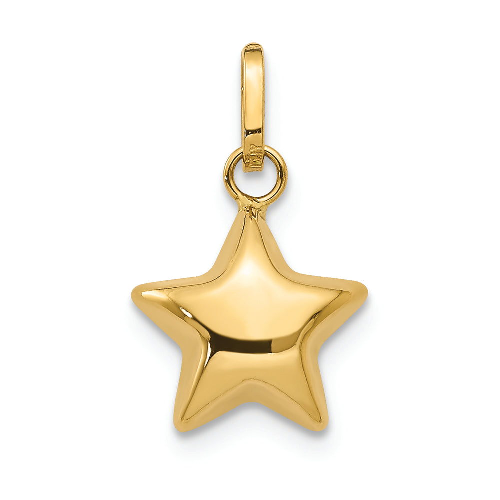 Colgante Estrella Pufada 3D en Oro Amarillo de 14K