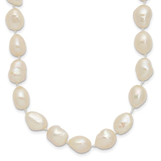 Collar de Oro Amarillo de 14k con Perla Blanca Barroca de Agua Dulce Cultivada - 18 Pulgadas